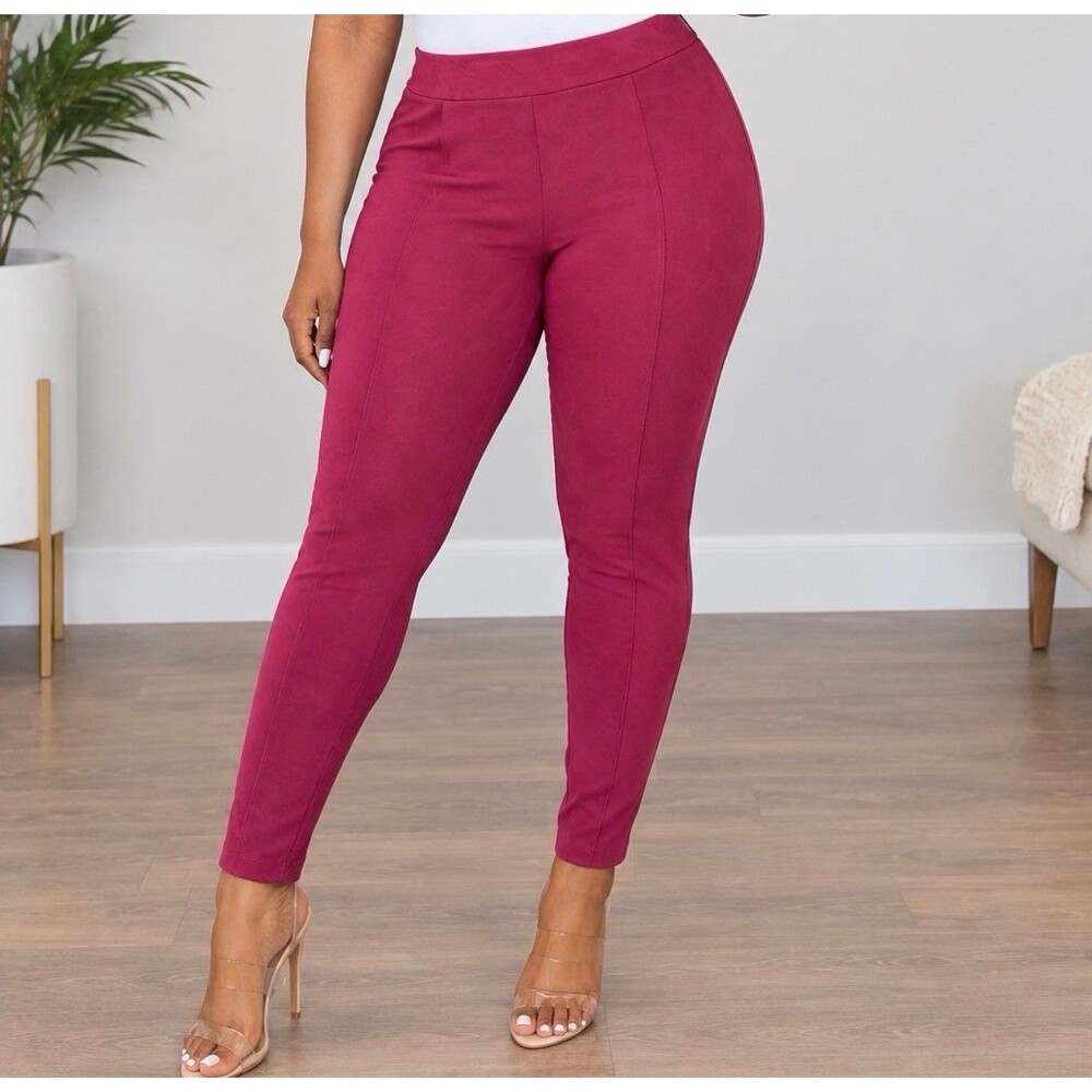 Women’s Plus Size Ponte High Rise Size 18/20 Pintuck Seam Detail Pants